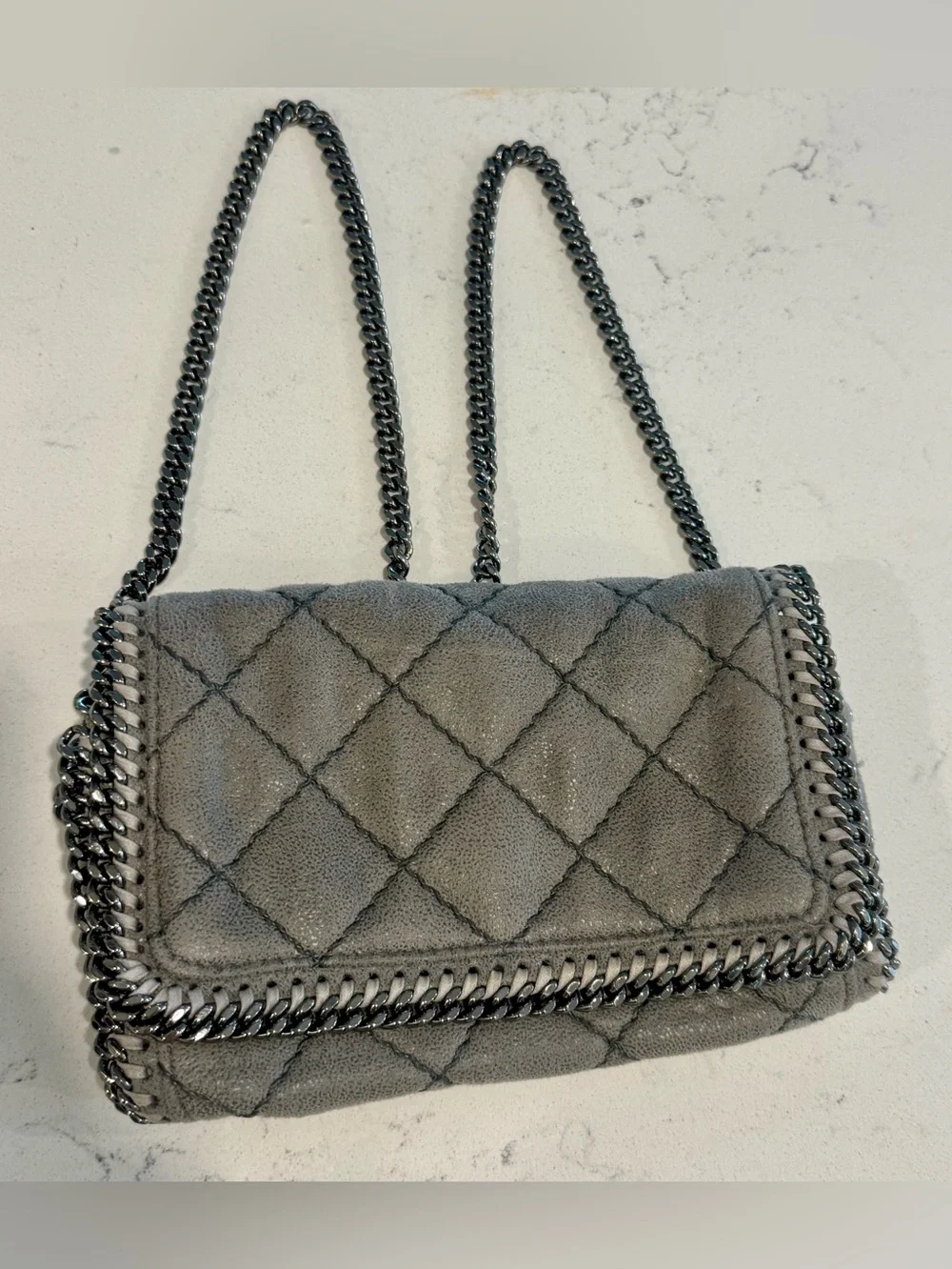 Stella McCartney Falabella Grey Quilted Crossbody Bag